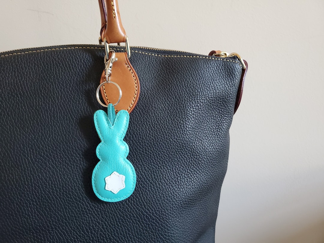 Rabbit Leather Keychain, Easter Keychain, Handmade Leather Bunny ...
