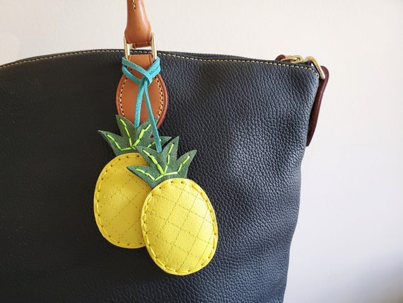 Pineapple Handbag Charm Pineapple Decor Purse Charm Leather