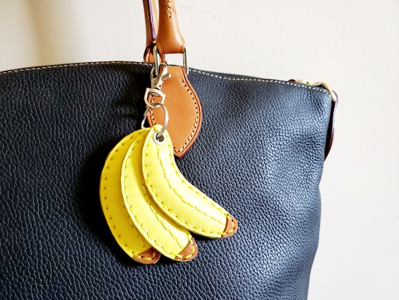 Hand Purse Banana Banana Decor Handbag Charms Leather