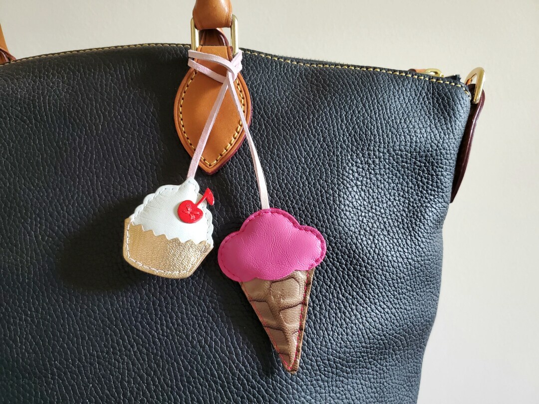 Ice Cream Cupcake Bag Charm Leather Purse Charm Kawaii Ice Etsy