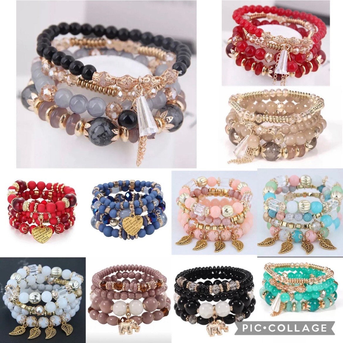 Heishi Bracelet Set for Women Custom, Boho Jewelry With Name, Trendy  Jewelry for Teen Girl, Stackable Bracelets, Heart Bracelet With Name 