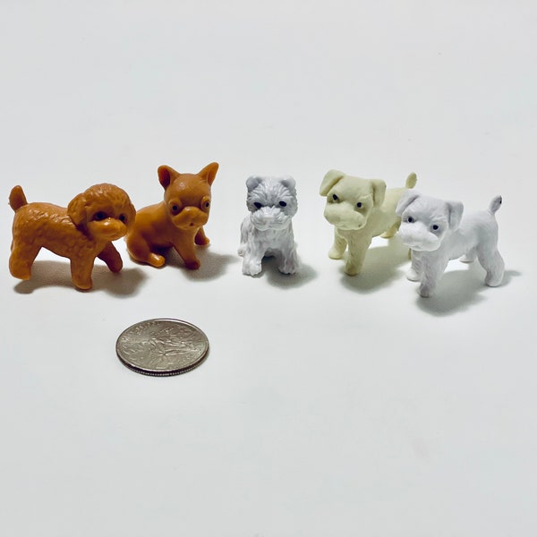 Miniature Dogs & Puppies | For Doll House, Fairy Garden, or Crafts, Maltese, French Bull Dog, Frenchie, Poodle