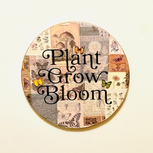 Cottagecore Wall Art/Decor | Gardening/Plant Lover Wall Art, Wooden Plaque, Handmade Plant, Grow, Bloom Artwork