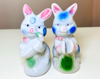 Vintage Easter Bunny Figurines: Set of 2 - 1950s