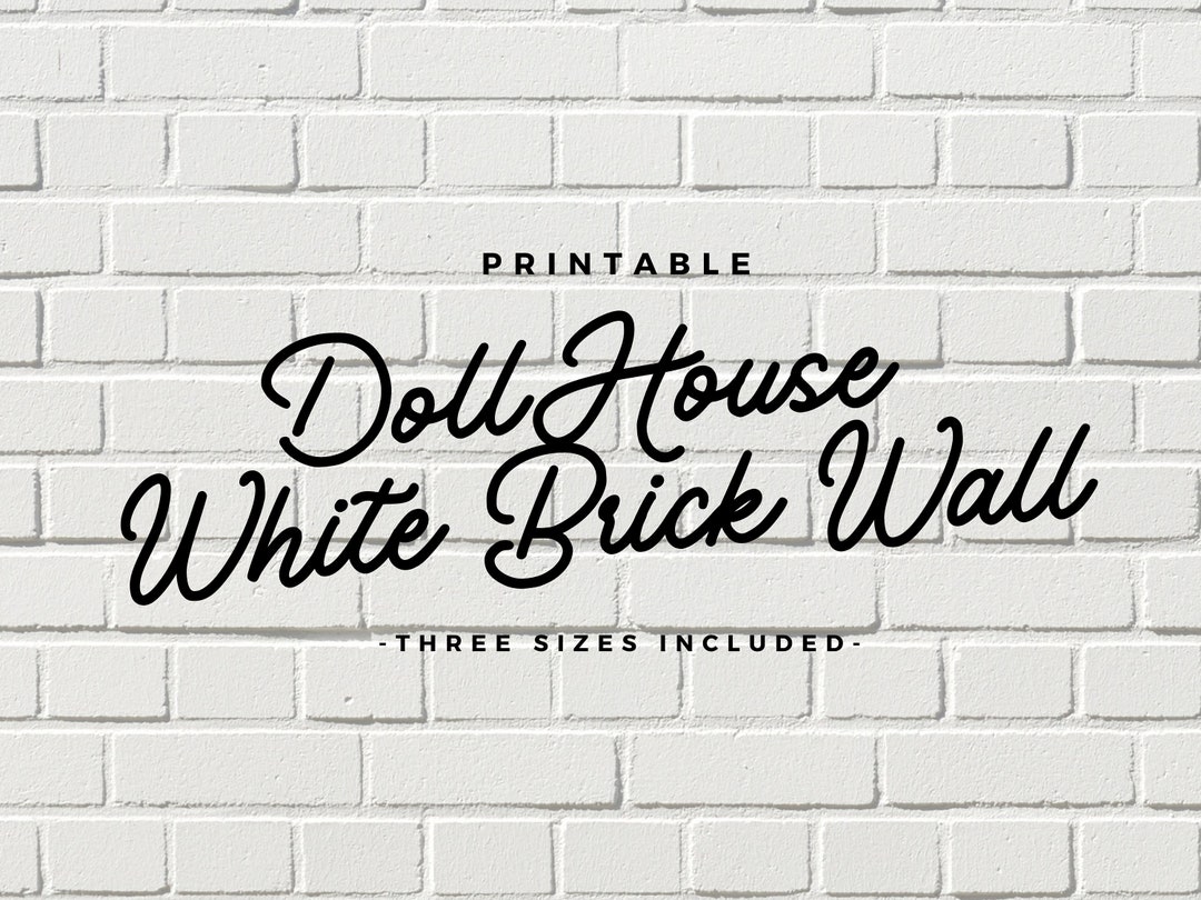 Doll House White Brick Wall Printable Doll House Wallpaper Etsy