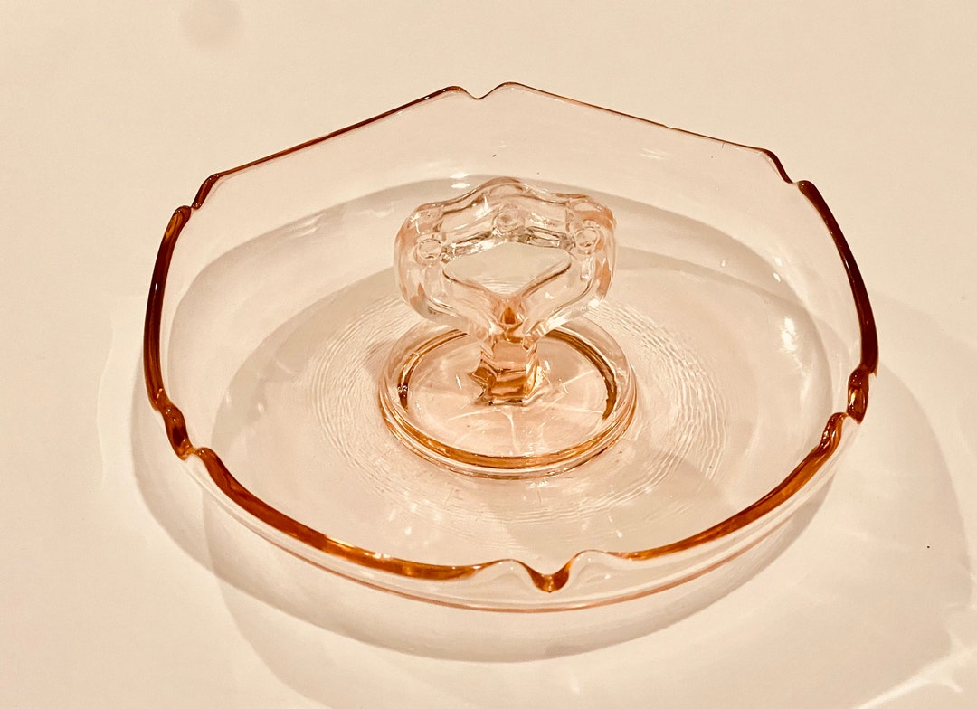 Vintage Pink Depression Glass Ashtray Vintage Ashtray Pink Etsy