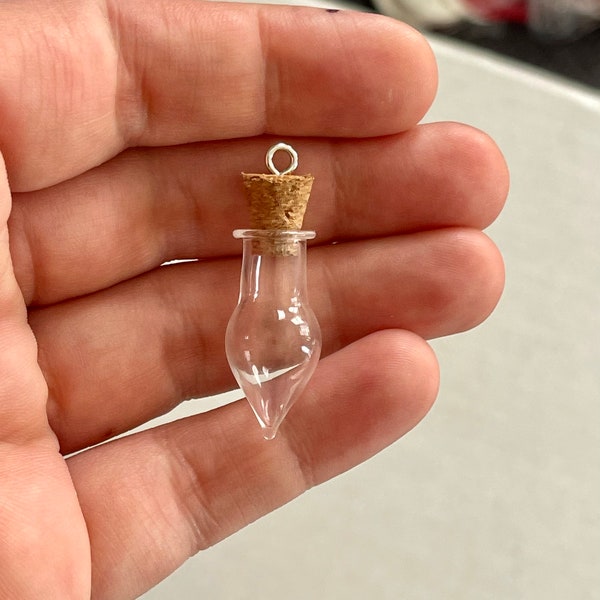 Glass Bottle Charm | Jewelry Supplies, Miniature Glass Bottle, Charms, Pendants, Jewelry Making, Supplies, Findings