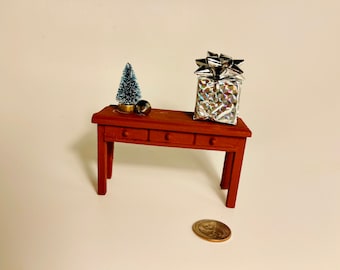 Miniature Christmas Table | For Doll House or Fairy Garden, Holiday Miniatures