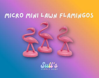 Miniature Lawn Flamingos - Set of 3/5/10 | For Fairy Garden, Cake Toppers, or Crafts