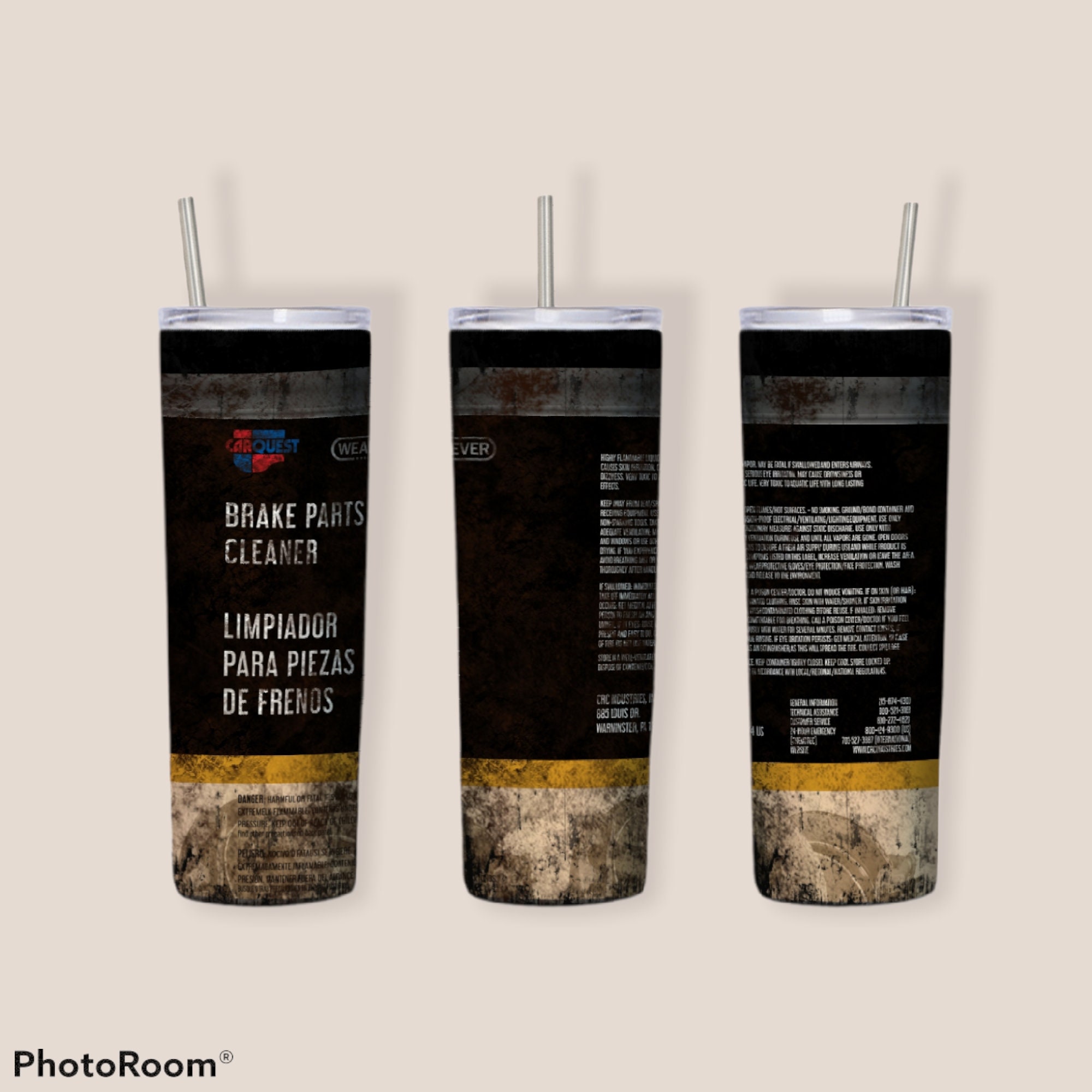 Carquest brake parts cleaner tumbler digital design file Etsy
