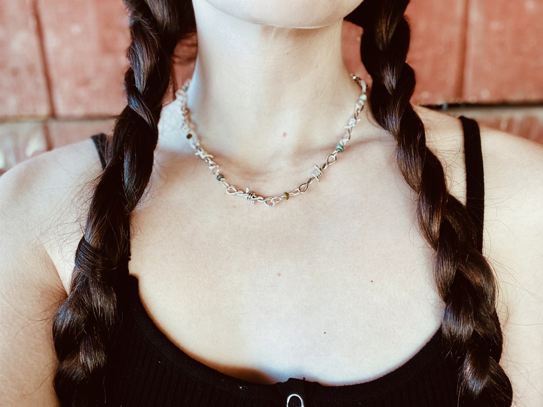 Barbed Wire Necklace Etsy