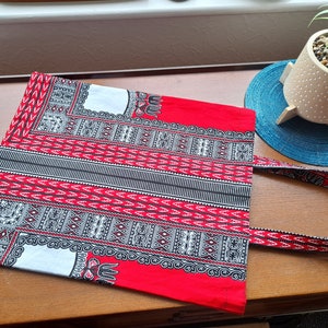 Bolso con estampado africano / Bolso de tela con estampado vibrante y llamativo / Bolso de hombro de kitenge colorido / Bolso artesanal hecho a mano / Bolso grande para el mercado diario