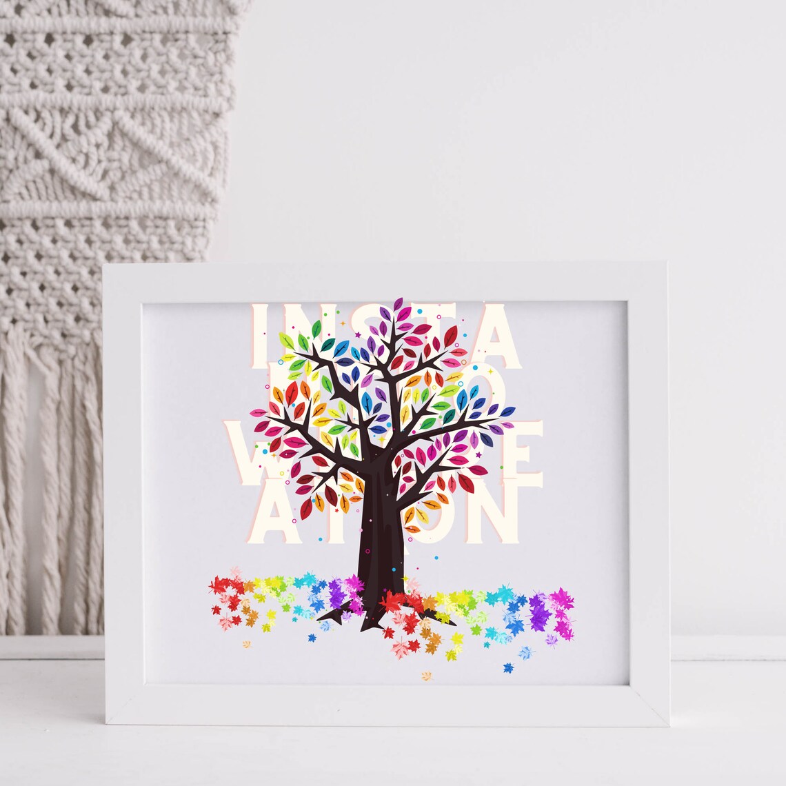Tree wall art colorful tree wall art colorful tree home Etsy