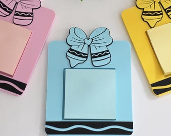 Crayon Bow Note Holder: Teacher Gift