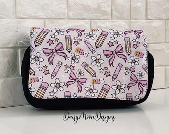 School Themed Pencil Bag: Teacher Gift, Polyester Organizer