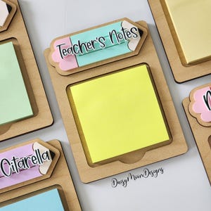 Personalized Note Holder, Sticky Notepad Holder, Teacher Note Holder, Personalized Teacher Gift, Teacher Appreciation, Classroom Supplies