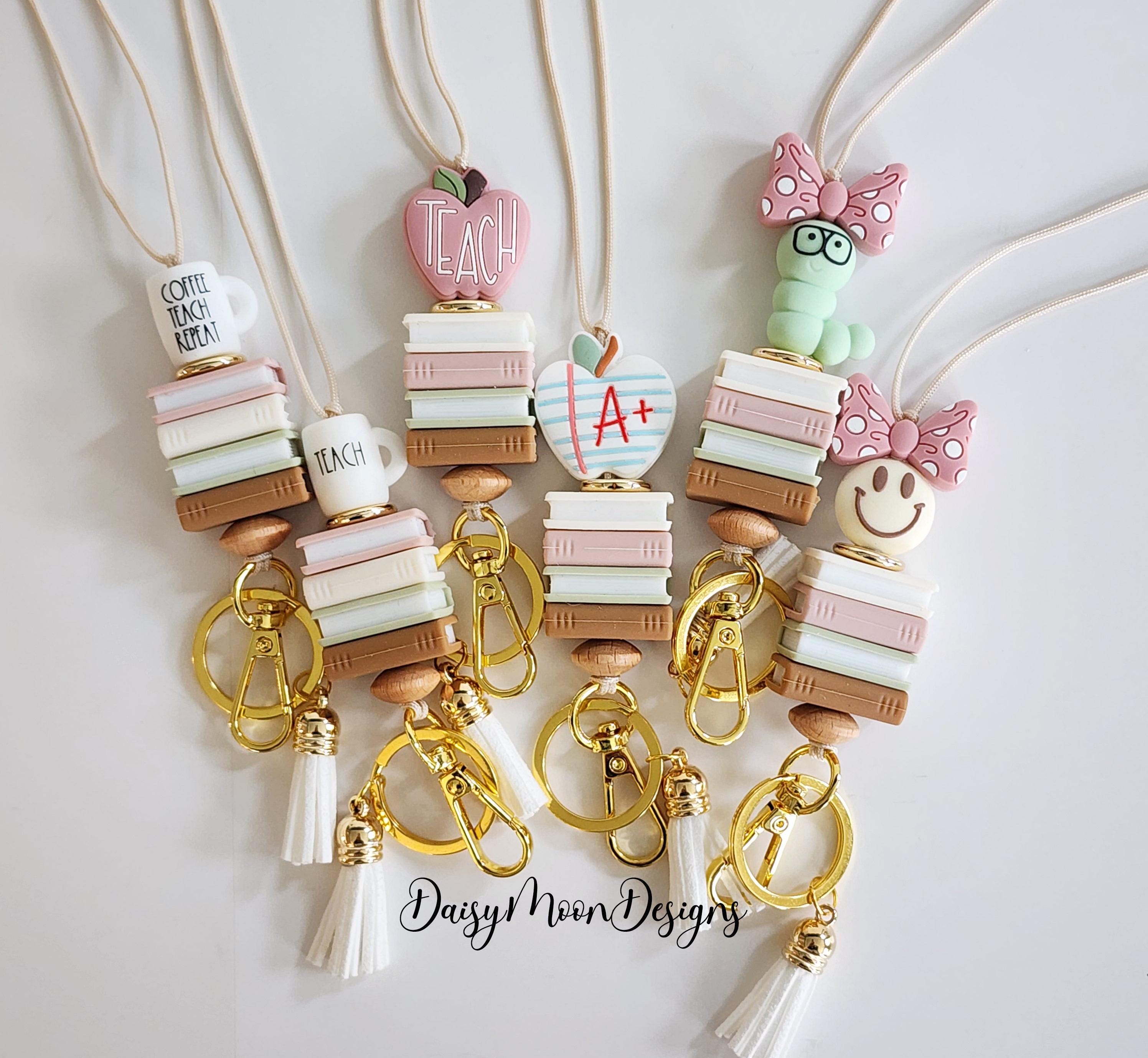 Teacher Lanyards, Focal Beads Teacher Lanyards, Teacher ID Badge Holder, Breakaway Lanyard, Teacher Gift, Teacher Focal Beads