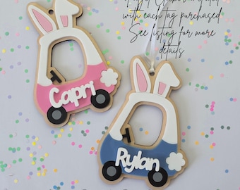 Personalized Bunny Coupe Easter Basket Tag