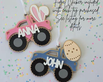 Personalized Monster Truck Easter Basket Tag