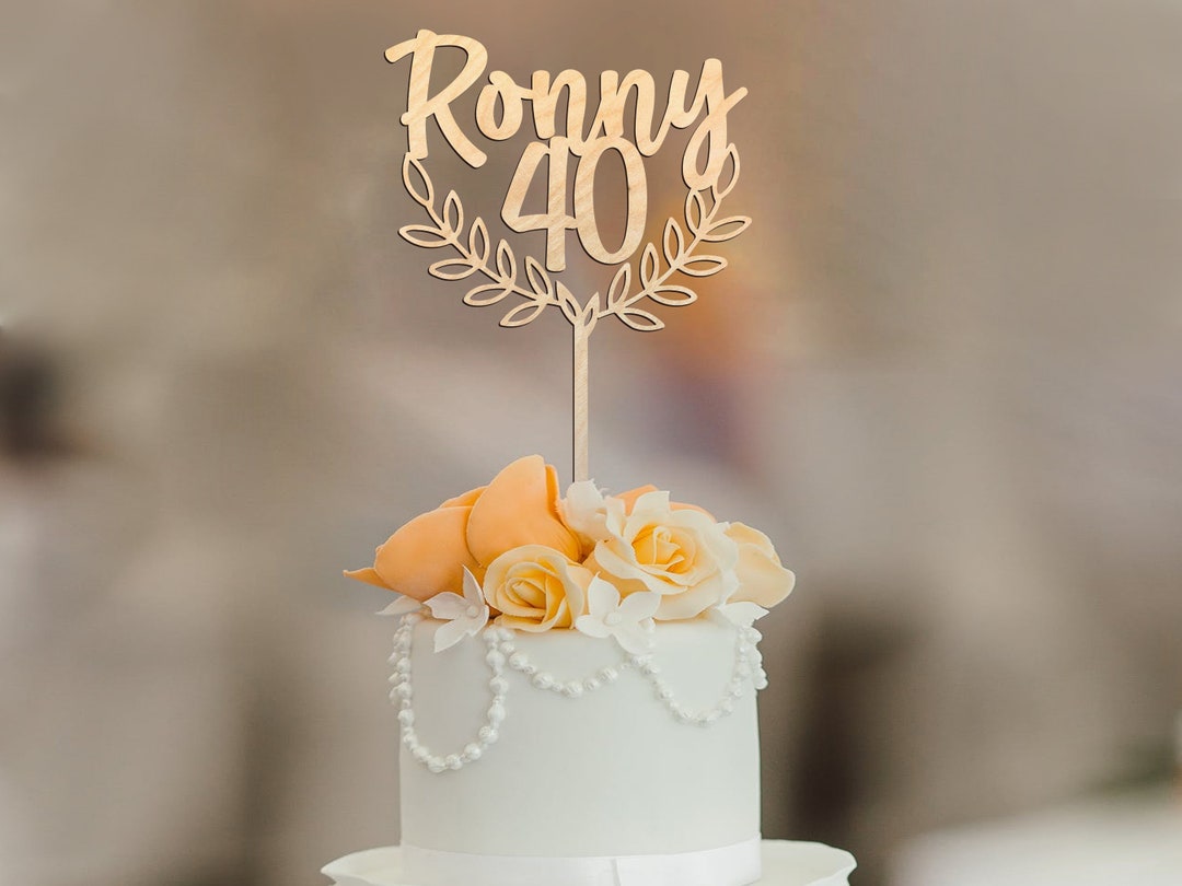Geburtstag Jubiläum Kranz Cake Topper Personalisiert, Happy Birthday