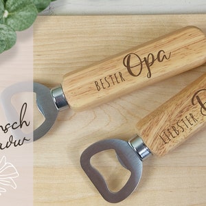 Personalized wooden bottle opener, gift dad, dad, father, grandpa, great-grandpa, godfather, brother, bottle opener with engraving