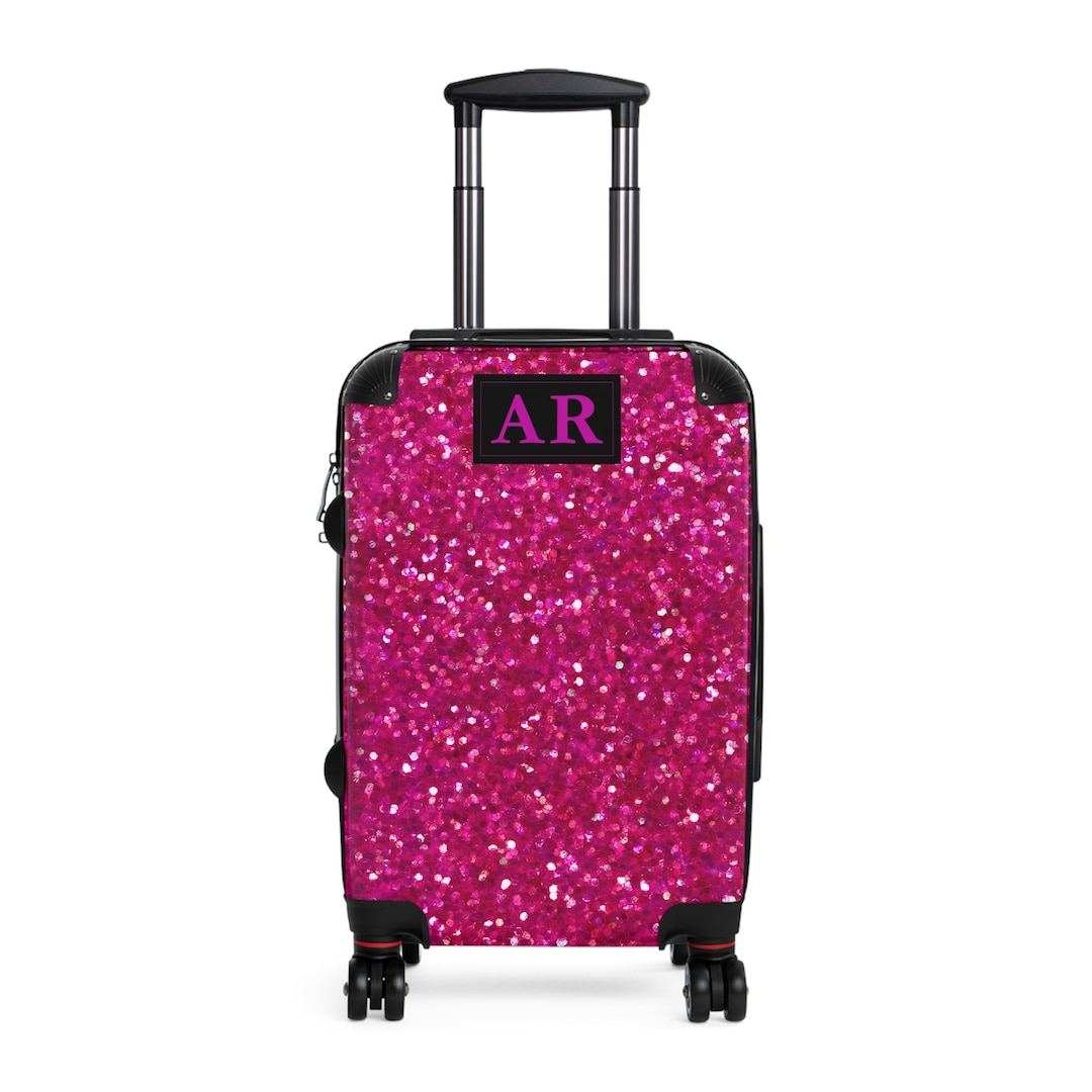 Custom Pink Glitter Suitcase Glitter Custom Luggage Pink Etsy