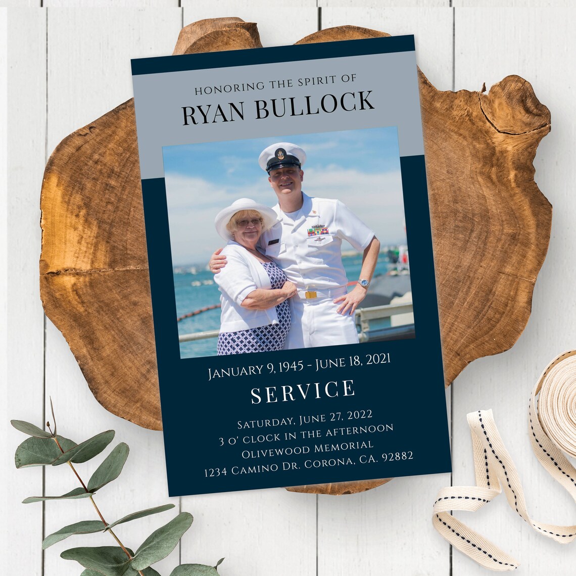 US Navy Veteran Funeral Program Template Navy Flag Printable Etsy