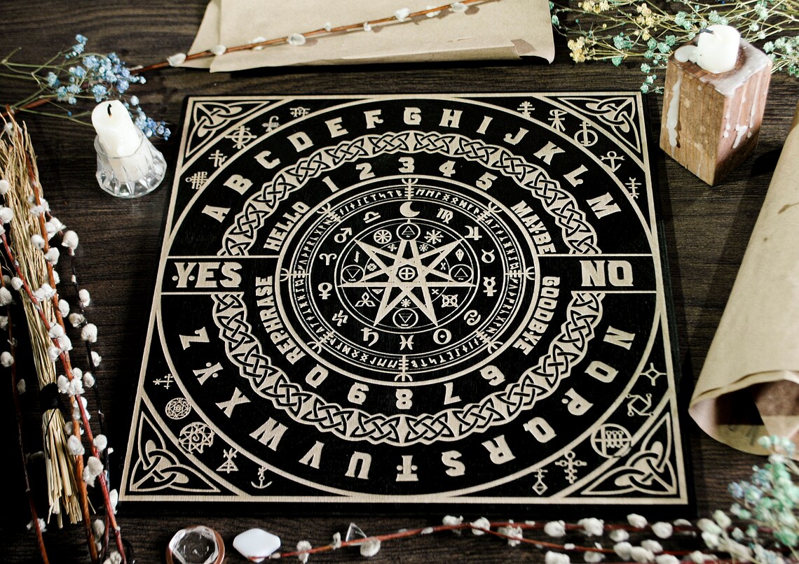 Black Pendulum Board Wooden board Divination tool Witch Etsy