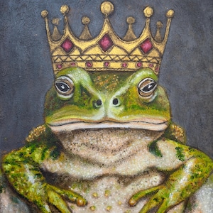 Kiss Me- Frog Prince Fine Art Print