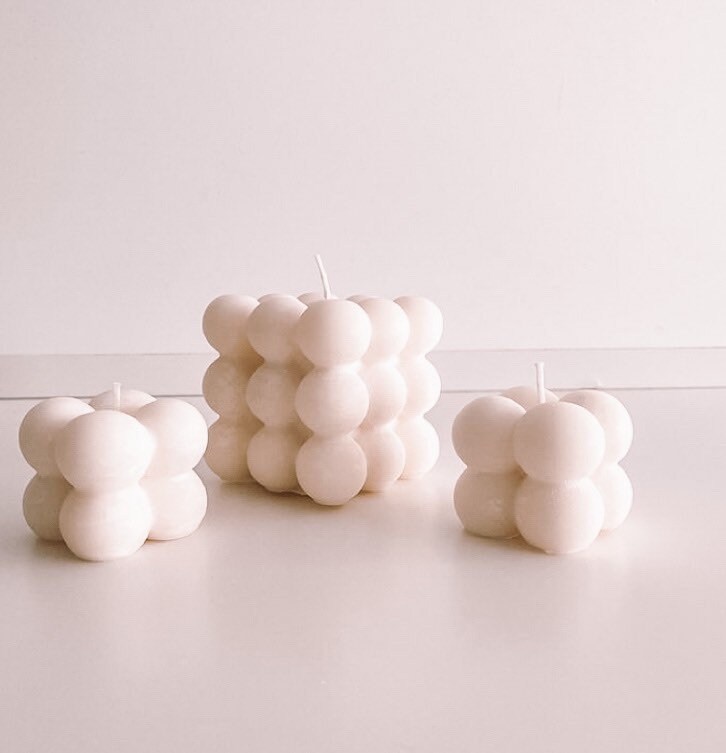 Bougie Bulle Cire Soja | Bubble Bougie Babyshower Décoration Baptême Vegan et Naturelle