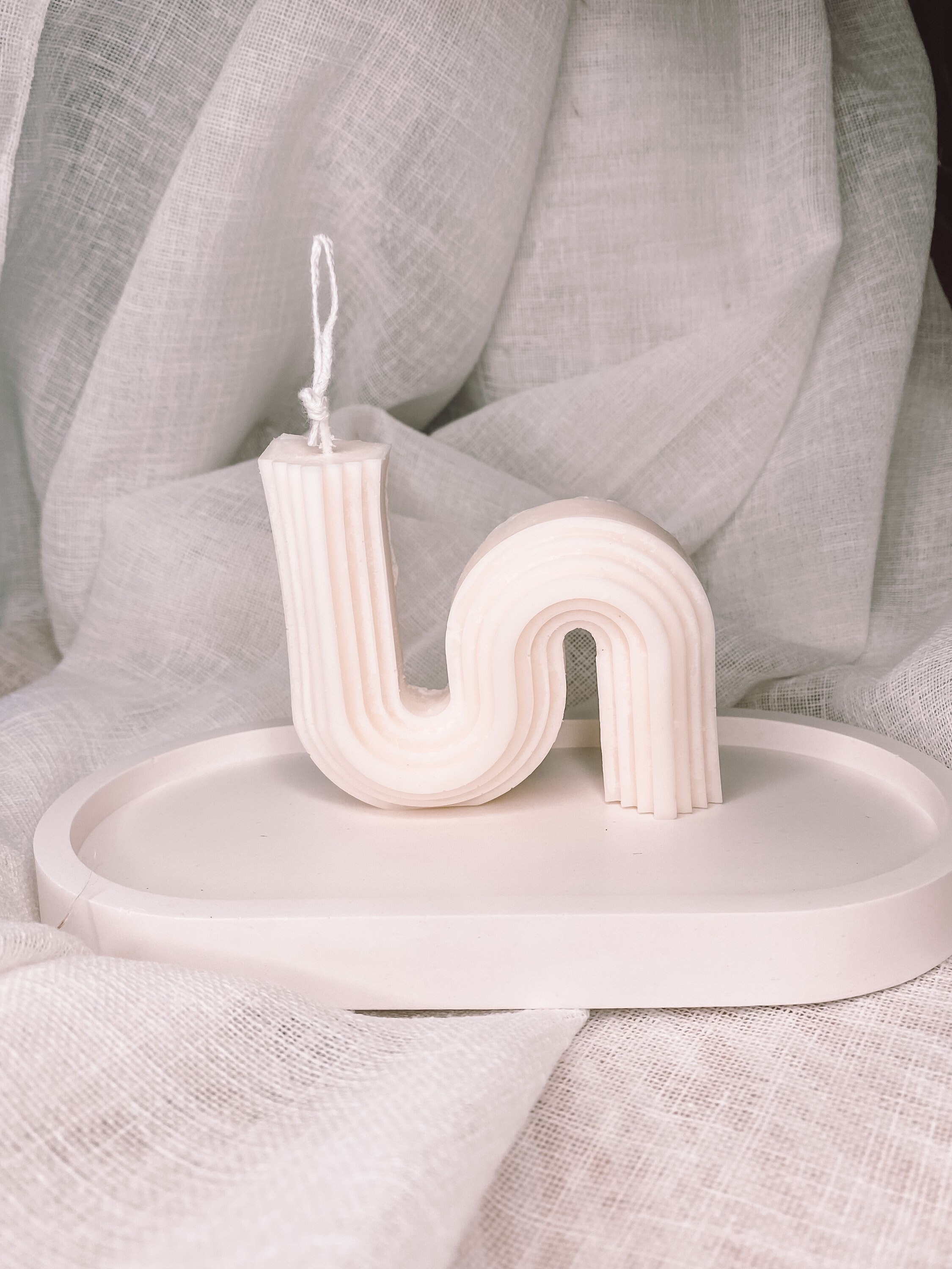 Bougie Forme S , Bougie Minimaliste Vegan Décoration Cire de Soja, Géométrique Minimaliste