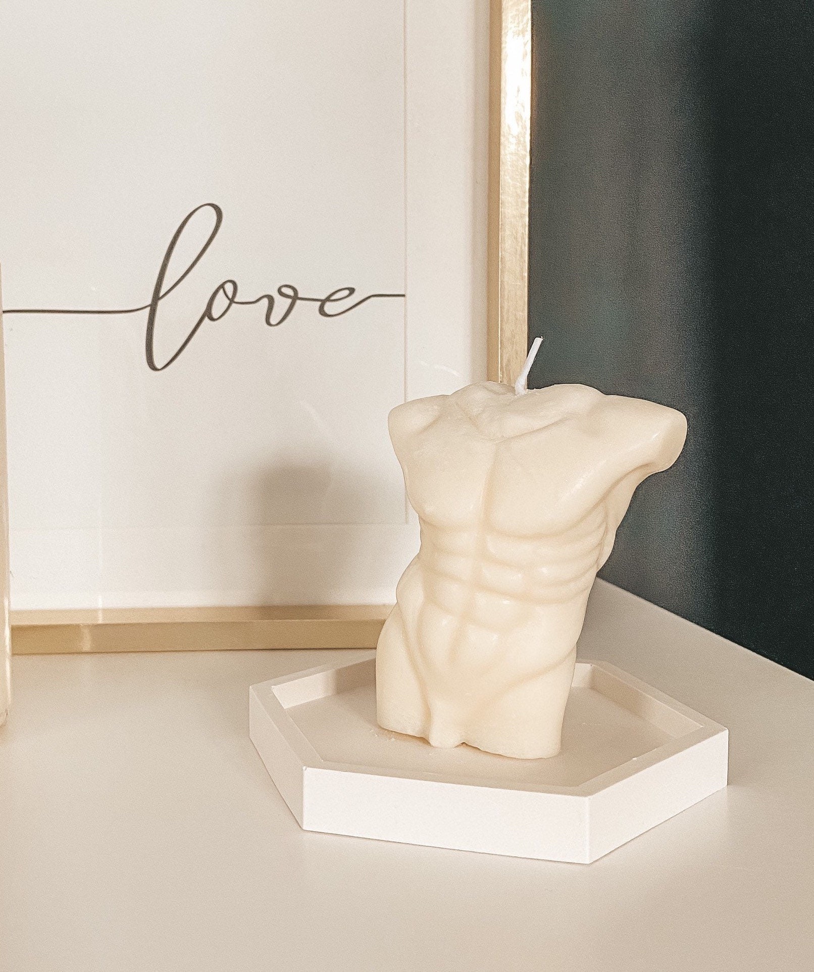 Bougie Corps Homme | Body Candle Cire Soja Cadeau Homme