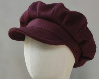 Gorra de vendedor de periódicos de lana, gorra holgada de vendedor de periódicos, gorra de 8 paneles, sombrero de estilo vintage Baker Boy