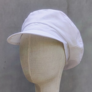 Gavroche blanc Gavroche lin Summer Baker Boy Hat Gavroche femme Gavroche respirante Chapeau de soleil Casquette bretonne