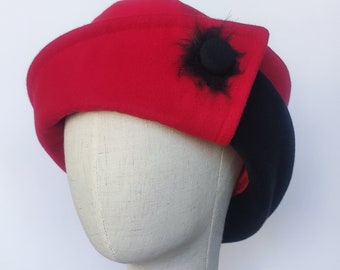 Wolle Cloche Mütze Rot Cloche Mütze Vintage Cloche Mütze 1920er Cloche Mütze Wintermütze Elegante Mütze für Frauen Geschenk für Sie