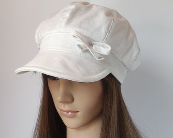 Sommer Schiebermütze Frauen Baker Boy Hut Frauen BakerBoy Gefüttert Cap Leinen Schiebermütze 8 Panel Hut