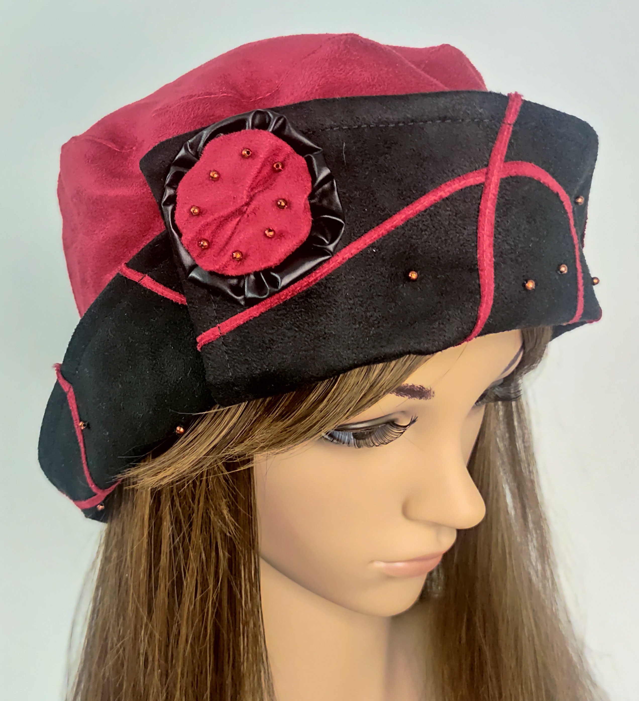 1920s Cloche Hat Soft Velour Cloche Autumn Cloche With  display picture 3