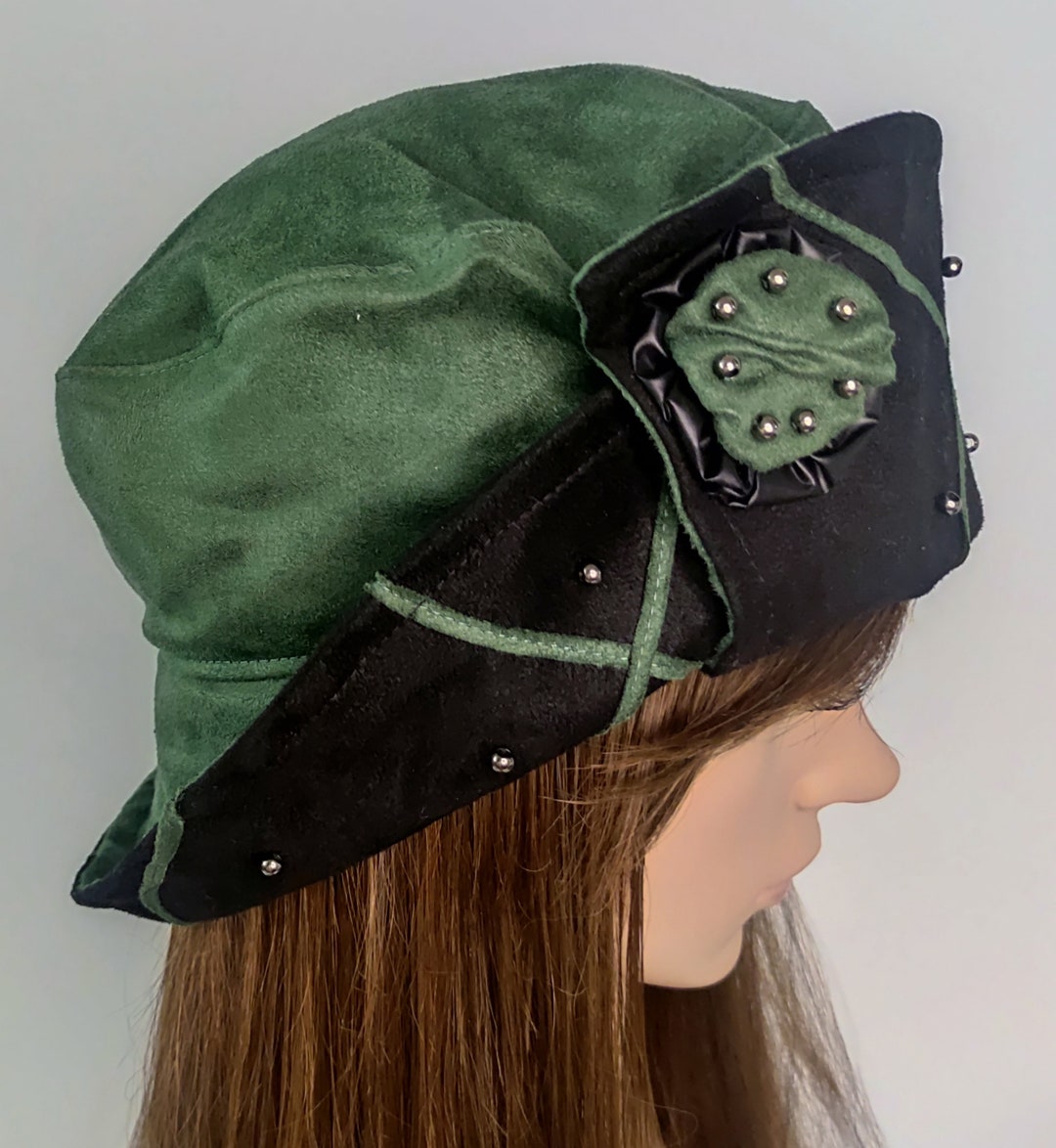 1920s Cloche Hat Soft Velour Cloche Autumn Cloche With  display picture 3