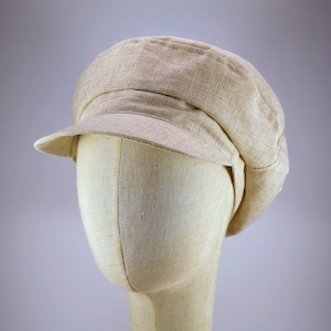 Plaid Baker Boy Cap Linen Newsboy Hat Womens Newsboy Hat Check Bakerboy Hat Summer Hat Breton Cap
