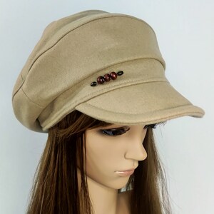 Damen Newsboy Cap – Retro Baskenmütze Mit Visor, Verstellbar, Für Herbst & Winter – Größe M (55-57 Cm)