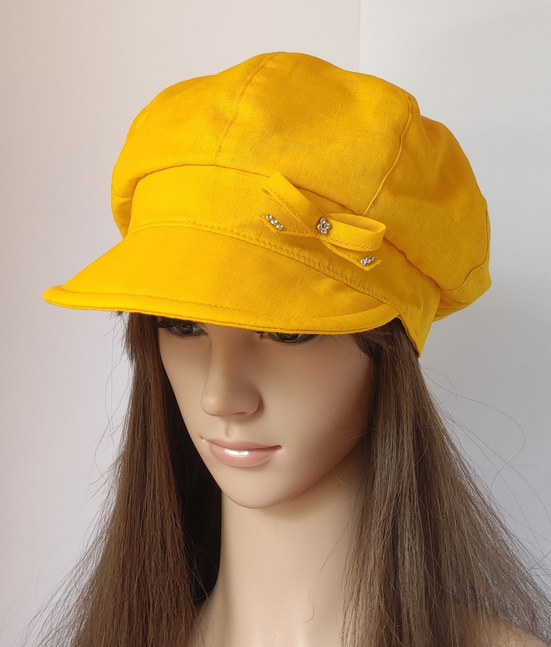 Summer Newsboy Cap Women Linen Baker Boy Retro Hat Women Bakerboy Lined