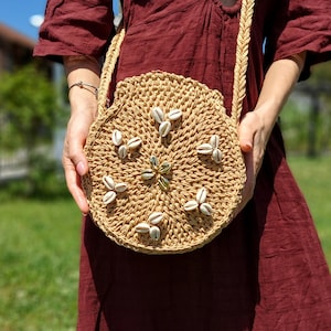 Raffia Bag, Raffia Tote, Crochet Raffia Clutch in Natural, Raffia Shoulder Bag, Raffia Clutch Handbag, Crochet Summer Bag