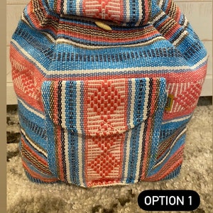 Mexican Artisanal backpack, Escolar Mexican Backpack, Mexican Backpack of Jargon Cloth, Jerga Backpack, Backpack with front Pocket