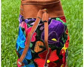 Embroidered Floral Backpack - Handmade Boho Mexican Artisan Bag