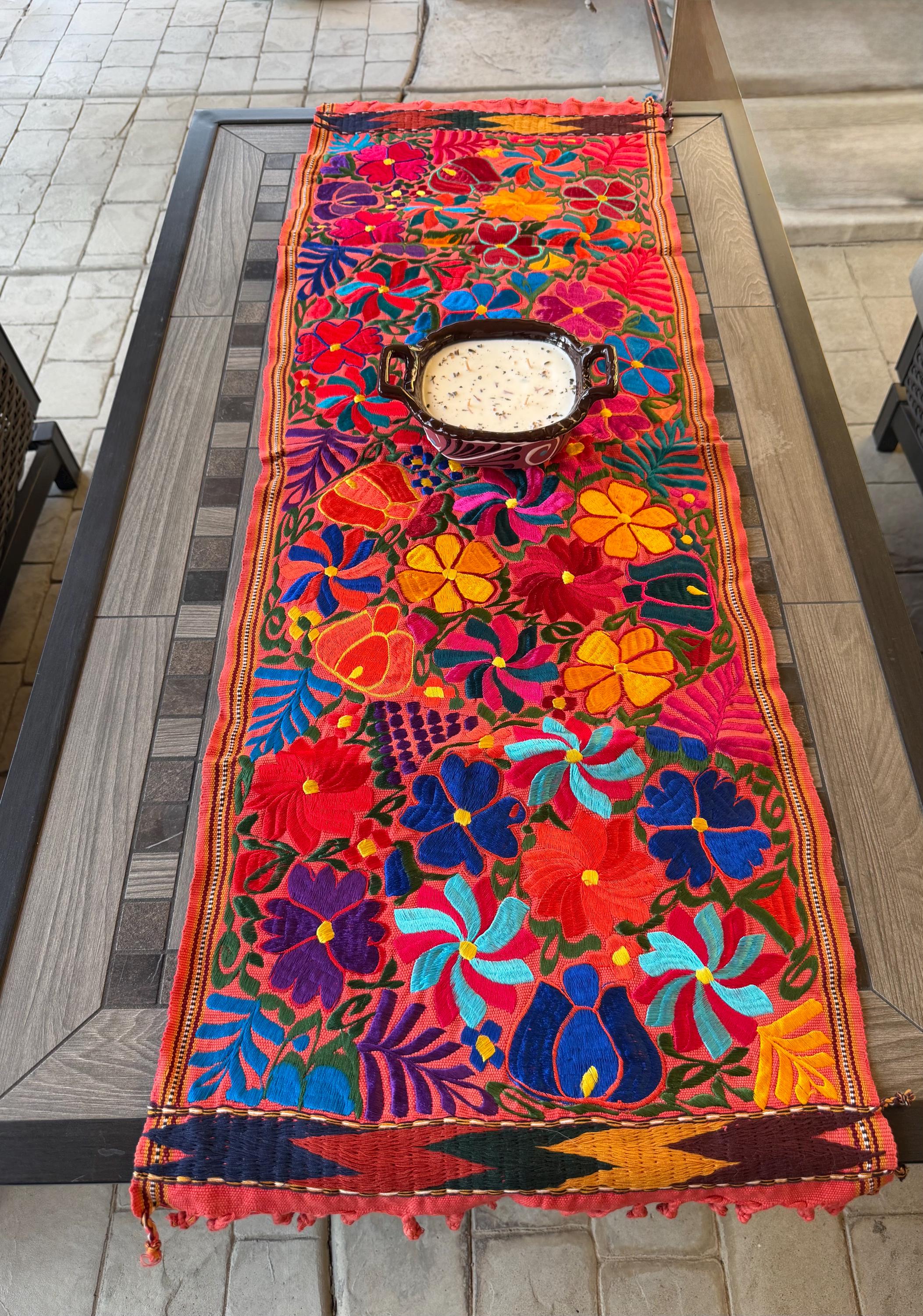 Mexican Table Runner, Handwoven Table Runner, Embroidered Table Runner ...