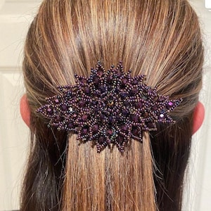 Colorful Hair Accessory, Medium Artisanal Hair Holder, Chaquira Beaded, Hair Clip, Mexican Hair Clip