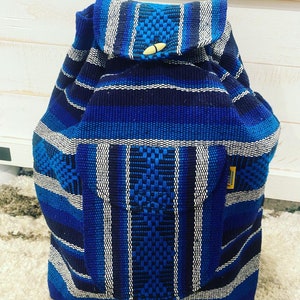 Mexican Artisanal backpack, Escolar Mexican Backpack, Mexican Backpack of Jargon Cloth, Jerga Backpack, Backpack with front Pocket