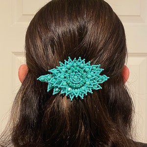 Colorful Hair Accessory, Medium Artisanal Hair Holder, Chaquira Beaded, Hair Clip, Mexican Hair Clip