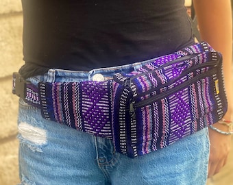 Fanny pack, Mexican Embroider Fanny Pack with pockets, Mexican Artisanal fanny pack, Fanny pack of Jargon Cloth