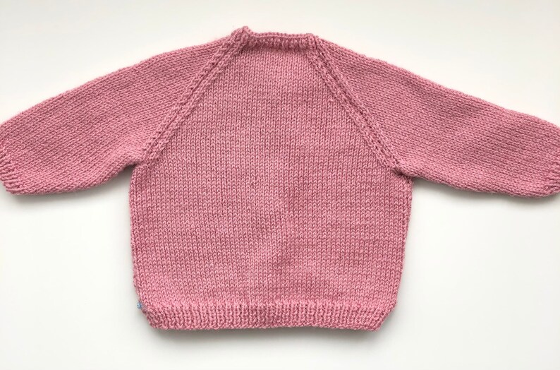 3-6 months approx Hand Knitted and Embroidered Personalised Baby Name Cardigan Upstitched Knits
